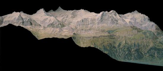 Relief of the Bernese Oberland (Switzerland) from Xaver Imfeld