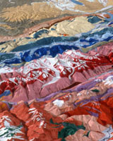Geologically painted relief of Switzerland