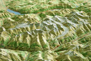 Relief of the Bernese Oberland and the Valais